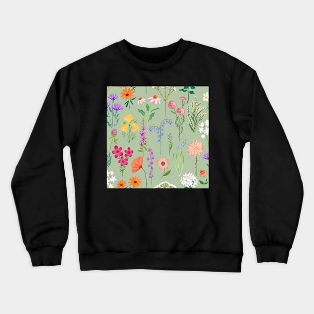 Wildflower meadow Crewneck Sweatshirt by Papergrape